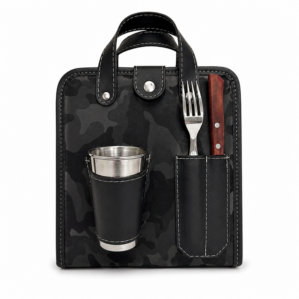 Set De Asado Rigido Con Vaso /Cub Tramontina Dynamic (1010 Diseño )