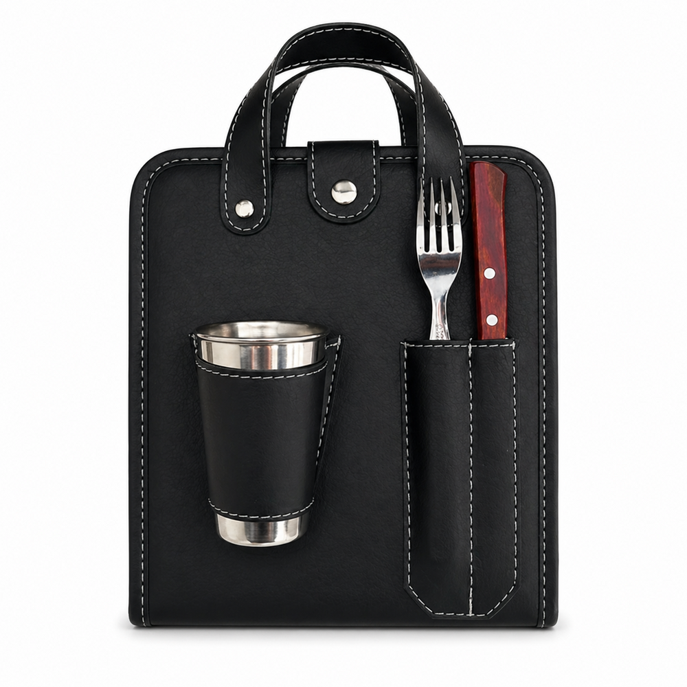 Set De Asado Rigido Con Vaso /Cub Tramontina Dynamic (1010 Neg)