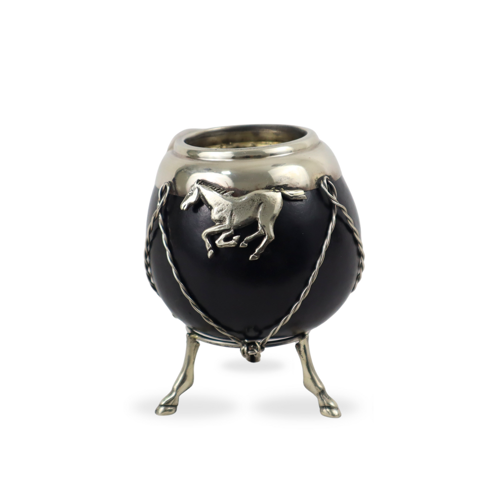 Mate Calabaza Dije Caballo Alpaca Con Base Patas