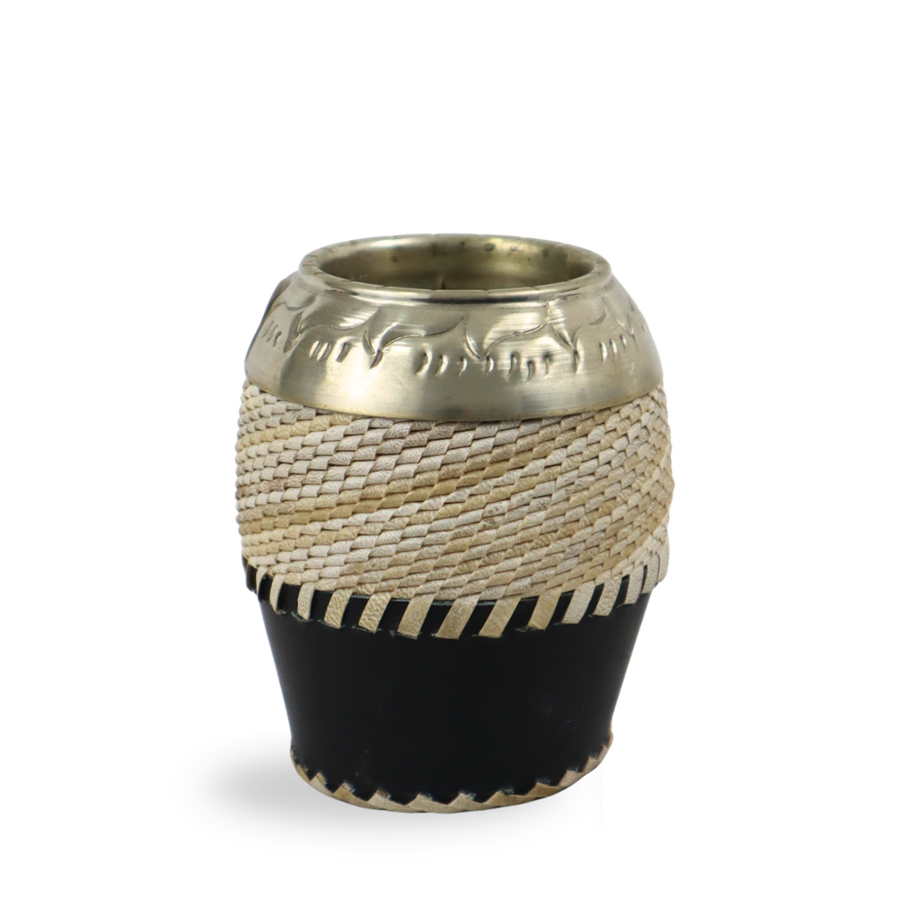 Mate Torpedo Trenzado Cincelado Alpaca Calabaza (RT)