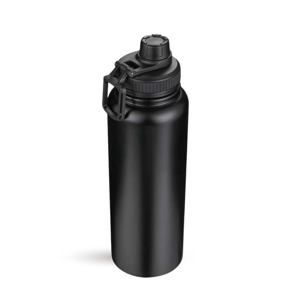 Botella Aluminio Flip 750ml Con Tapa Negro | 9075