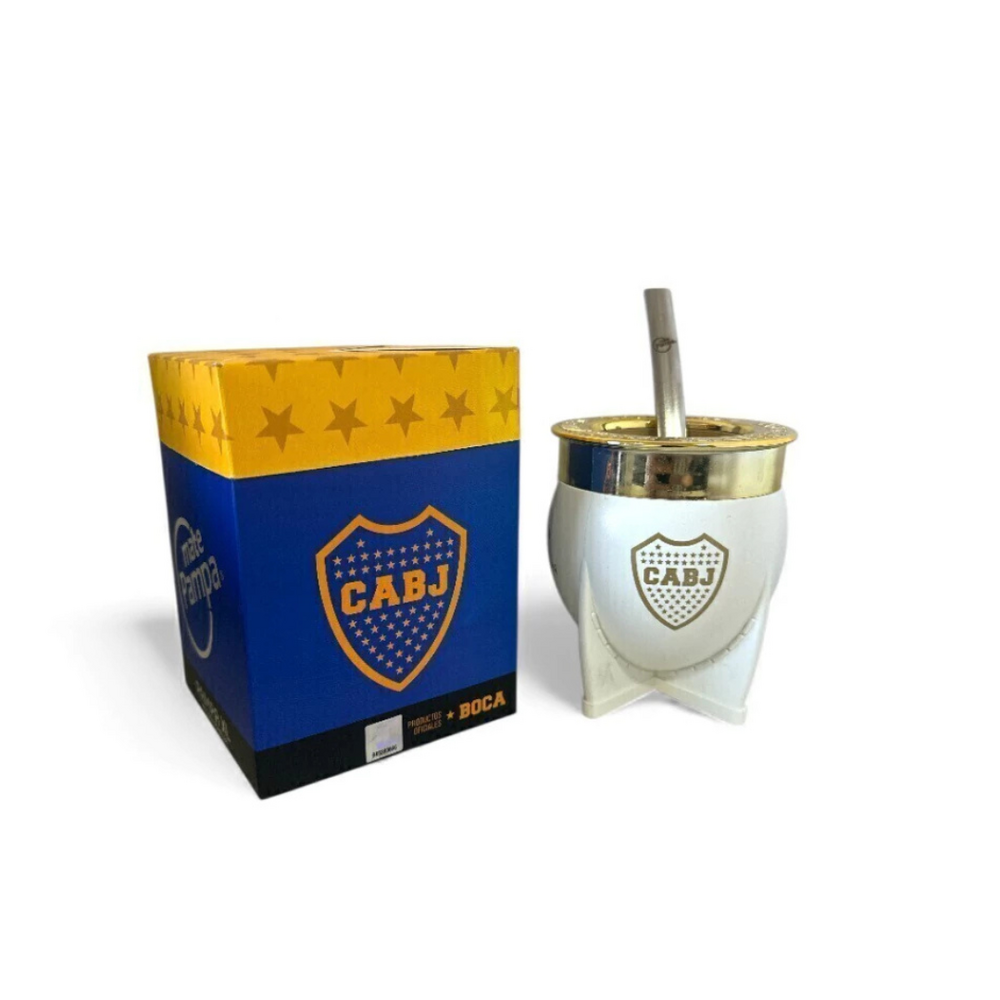 Mate Pampa XL Boca Juniors Negro Con Bombilla