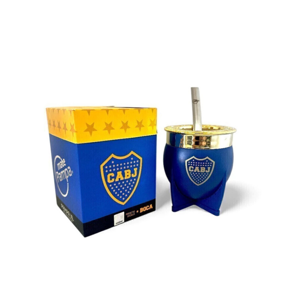 Mate Pampa XL Boca Juniors Azul Con Bombilla